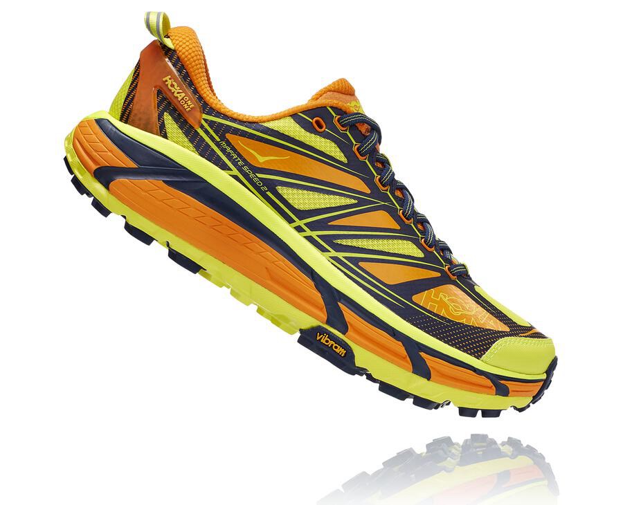 Tenis Hoka One One Trail Hombre Dorados Claro/Rosas - Mafate Speed 2 - HWLK13459